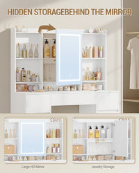 Coiffeuse avec Grand Miroir LED et 7 Tiroirs - Adèle – vue 5