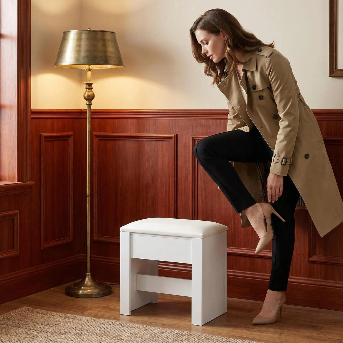 Tabouret de Coiffeuse en Similicuir - Mila