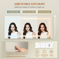 Coiffeuse avec Grand Miroir, 8 Tiroirs et Support Sèche-Cheveux - Inès – vue 2