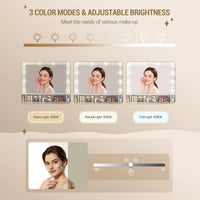 Grande Coiffeuse 150 cm avec Miroir 10 LED - Charlotte – vue 5