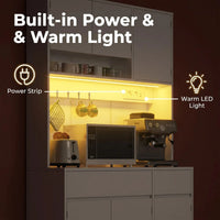 Buffet Haut de Cuisine avec Vitrines et Éclairage LED - Gustave – vue 2