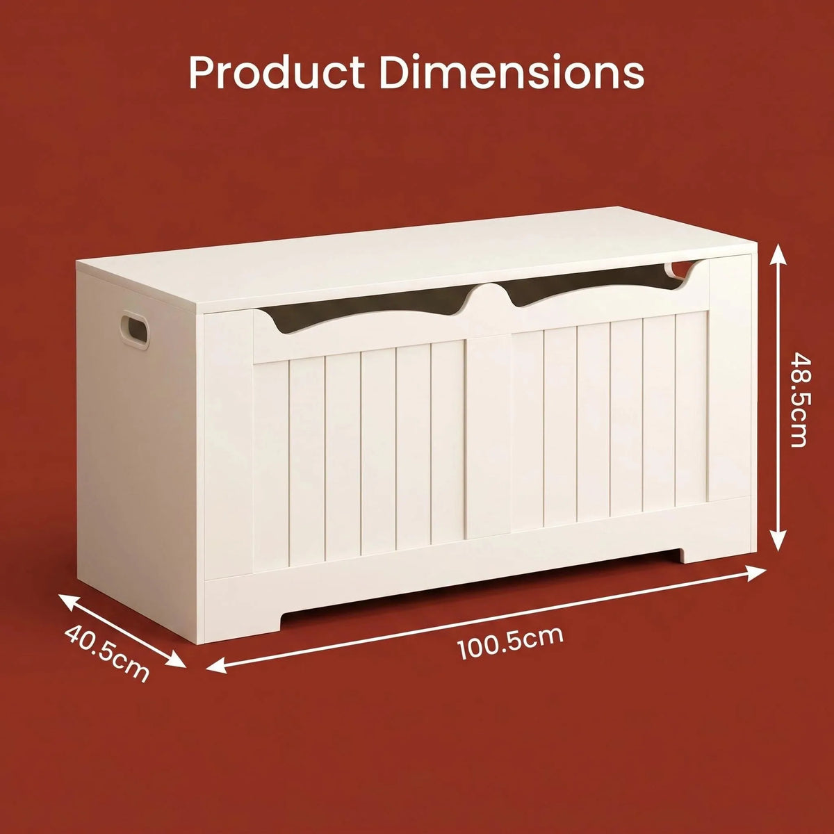 Coffre de Rangement 100 cm avec Charnières de Sécurité - Félix – vue 6