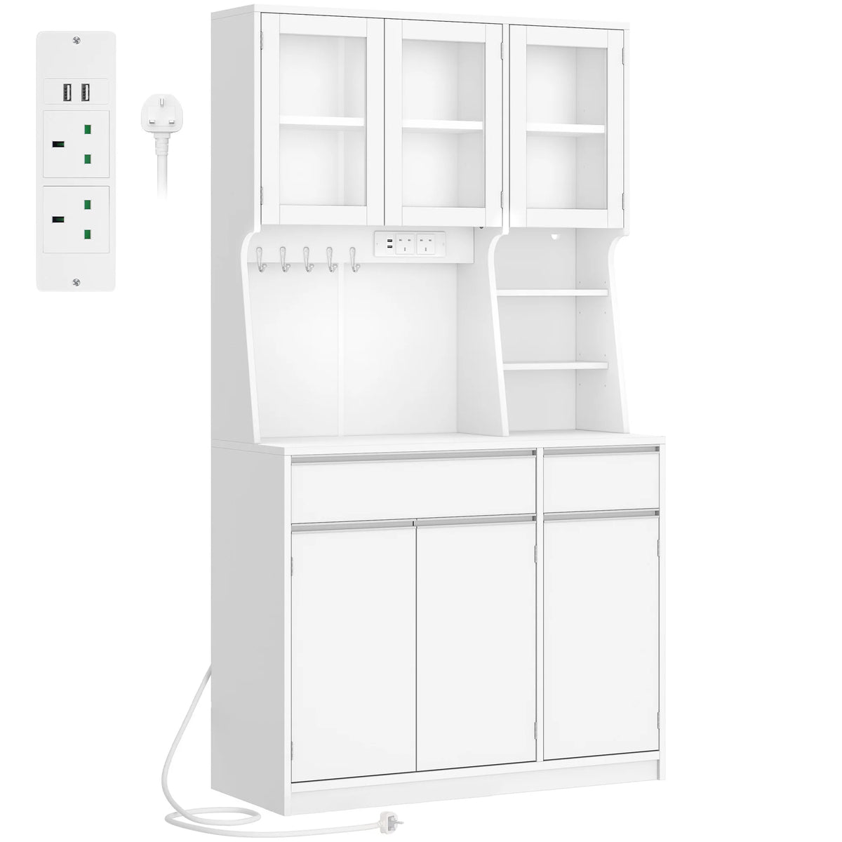 Buffet Vaisselier avec Prises et Éclairage LED - Basile – vue 6