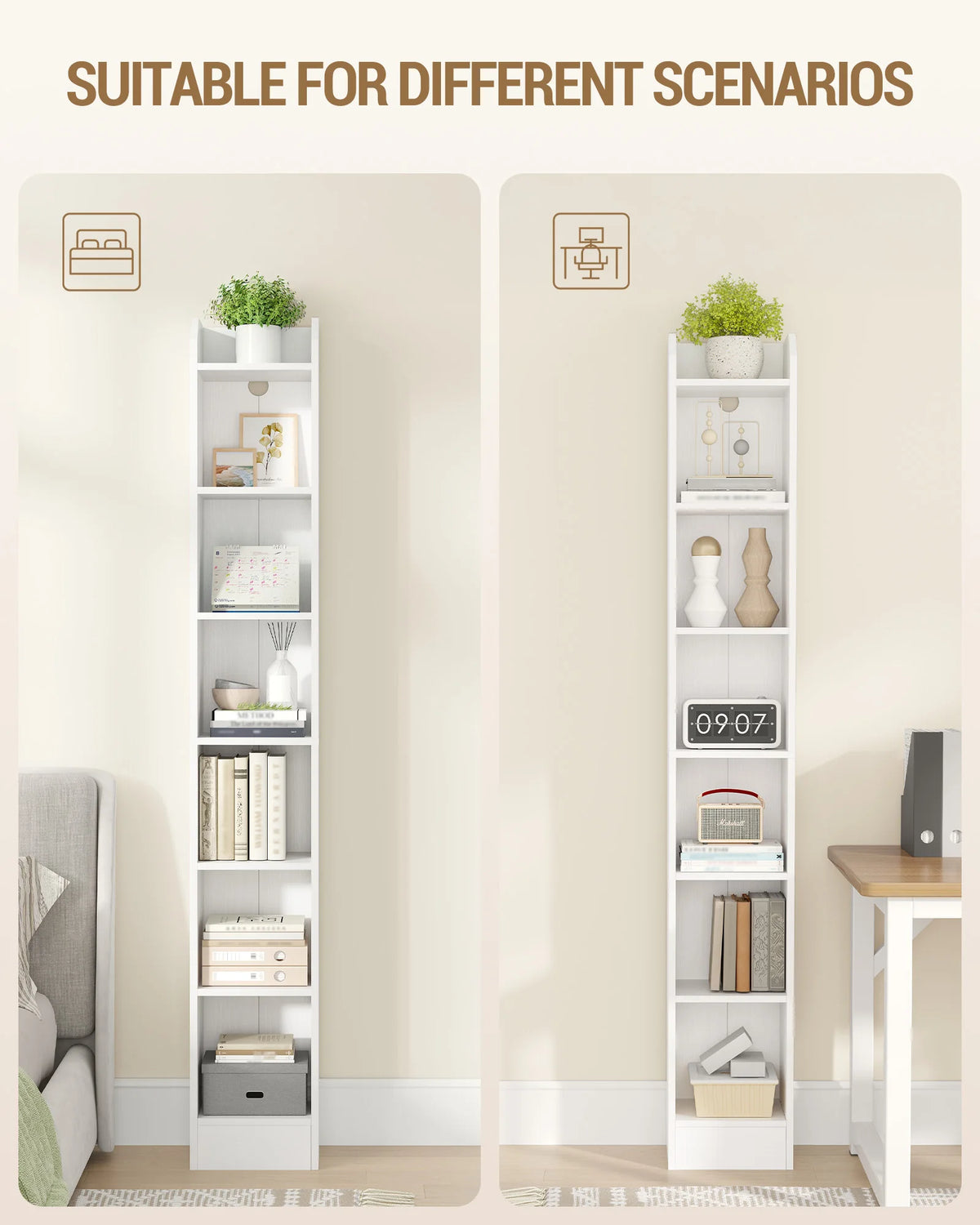 Étagère Blanche 7 Niveaux Minimaliste - Enzo – vue 2