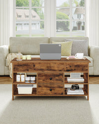 Table Basse Relevable avec 2 Tiroirs - Noah