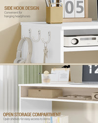 Bureau Blanc avec Armoire et Étagères - Eliott – vue 3
