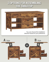 Table Basse Relevable avec 2 Tiroirs - Noah – vue 2