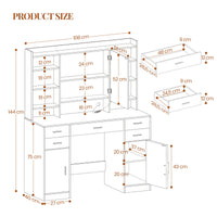 Coiffeuse avec 5 Tiroirs, 2 Armoires et Rangement Caché - Hélène – vue 6