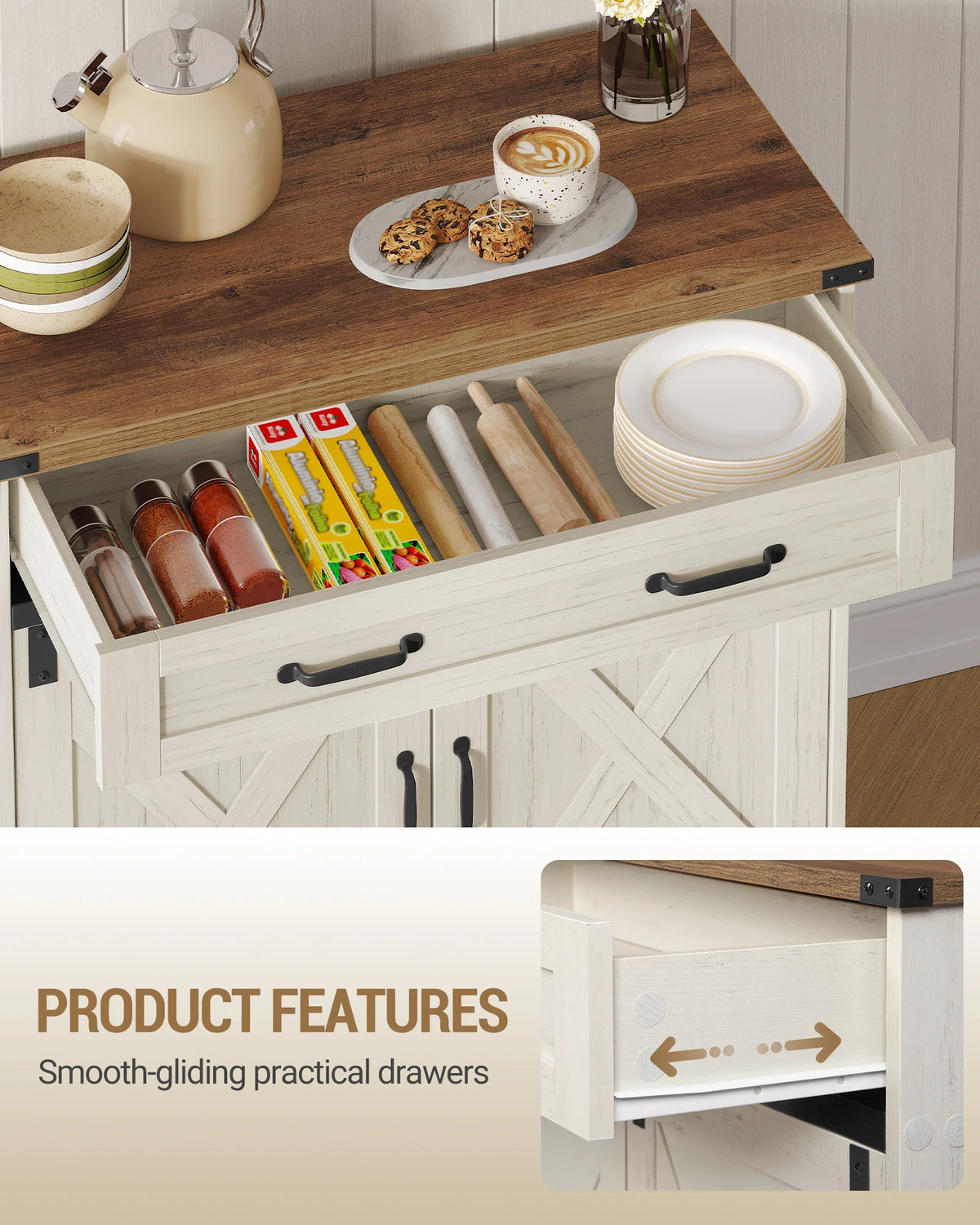 Buffet de Cuisine 2 Portes avec Tiroir - Oscar – vue 3