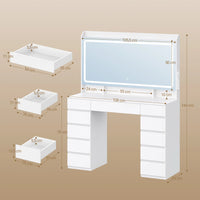 Grande Coiffeuse avec Miroir HD LED et 11 Tiroirs - Victoire – vue 6