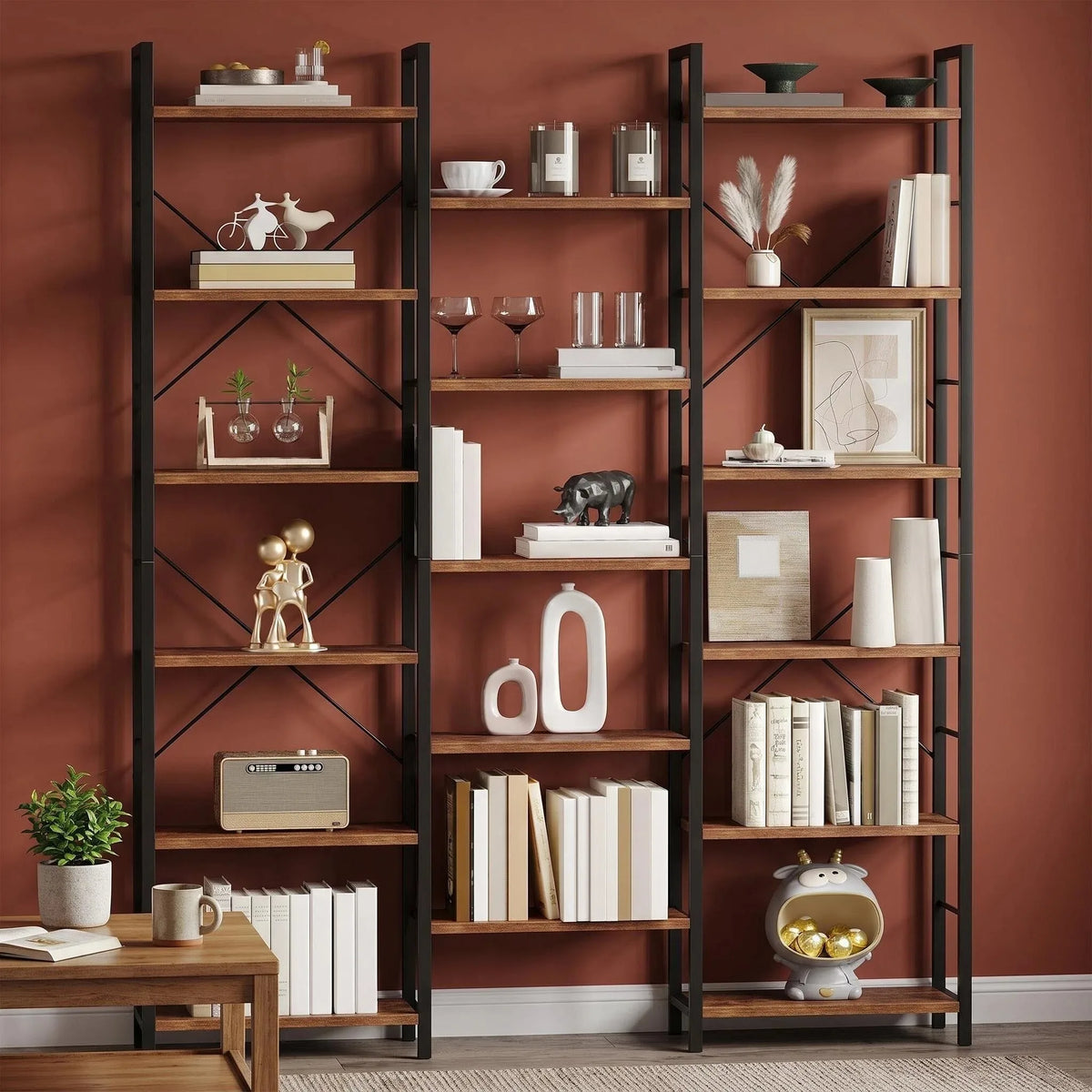 Grande Bibliothèque 186 cm avec 17 Étagères - Hugo
