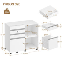 Caisson de Bureau Large 3 Tiroirs avec Serrure - Simon – vue 6
