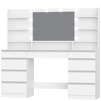 Grande Coiffeuse 150 cm avec Miroir 10 LED - Charlotte