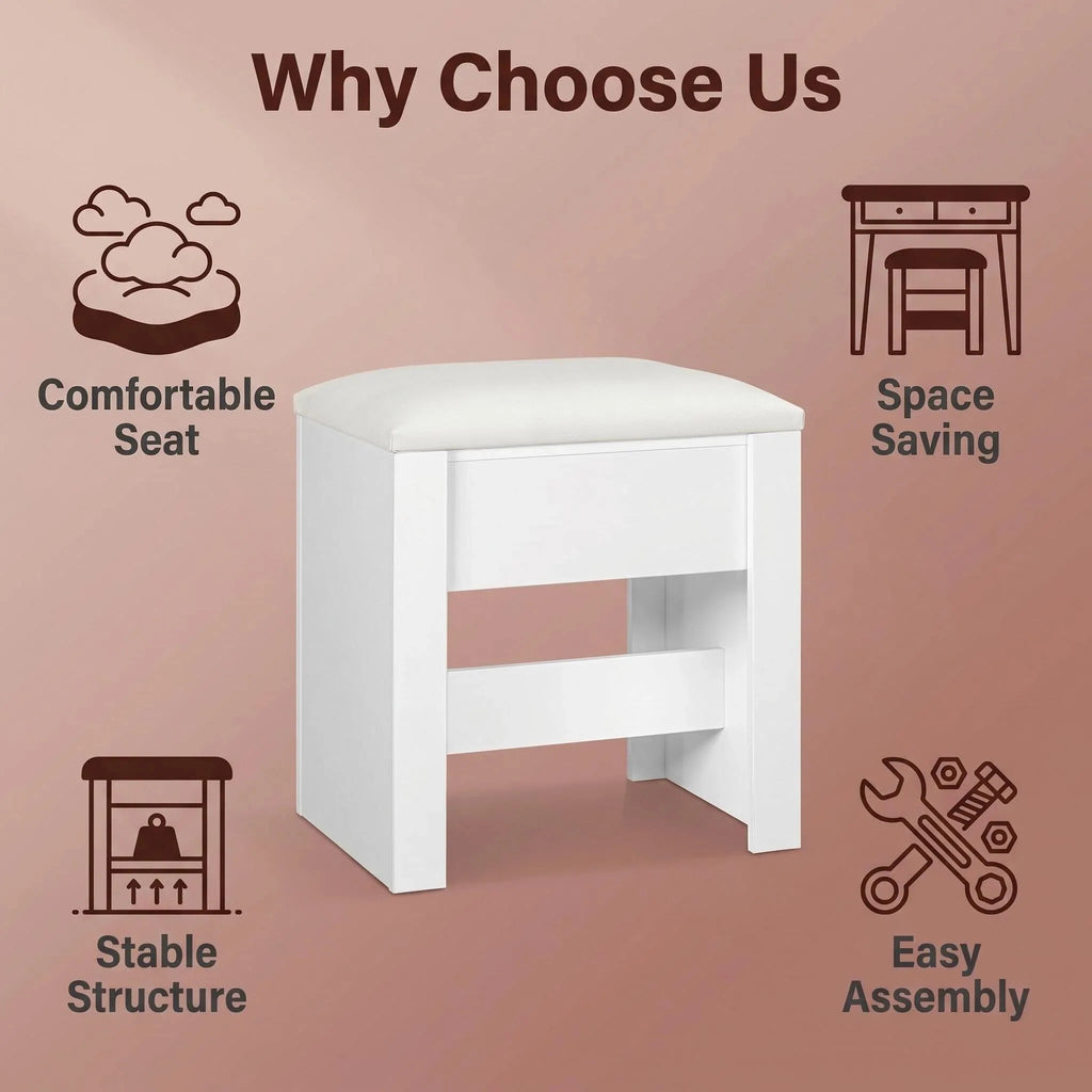 Tabouret de Coiffeuse en Similicuir - Mila – vue 5