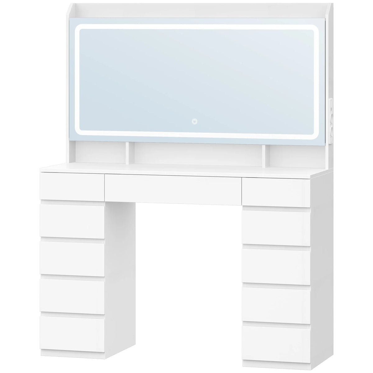 Grande Coiffeuse avec Miroir HD LED et 11 Tiroirs - Victoire