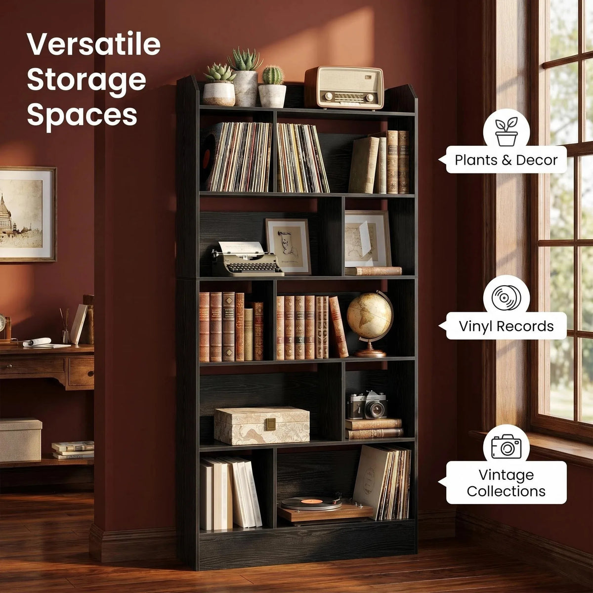 Bibliothèque Noire à 6 Compartiments - Liam – vue 2