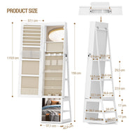 Armoire à Bijoux Rotative avec Miroir Pleine Longueur - Rose – vue 6