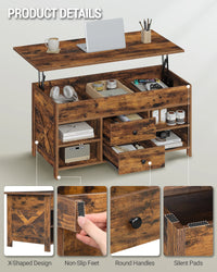 Table Basse Relevable avec 2 Tiroirs - Noah – vue 3