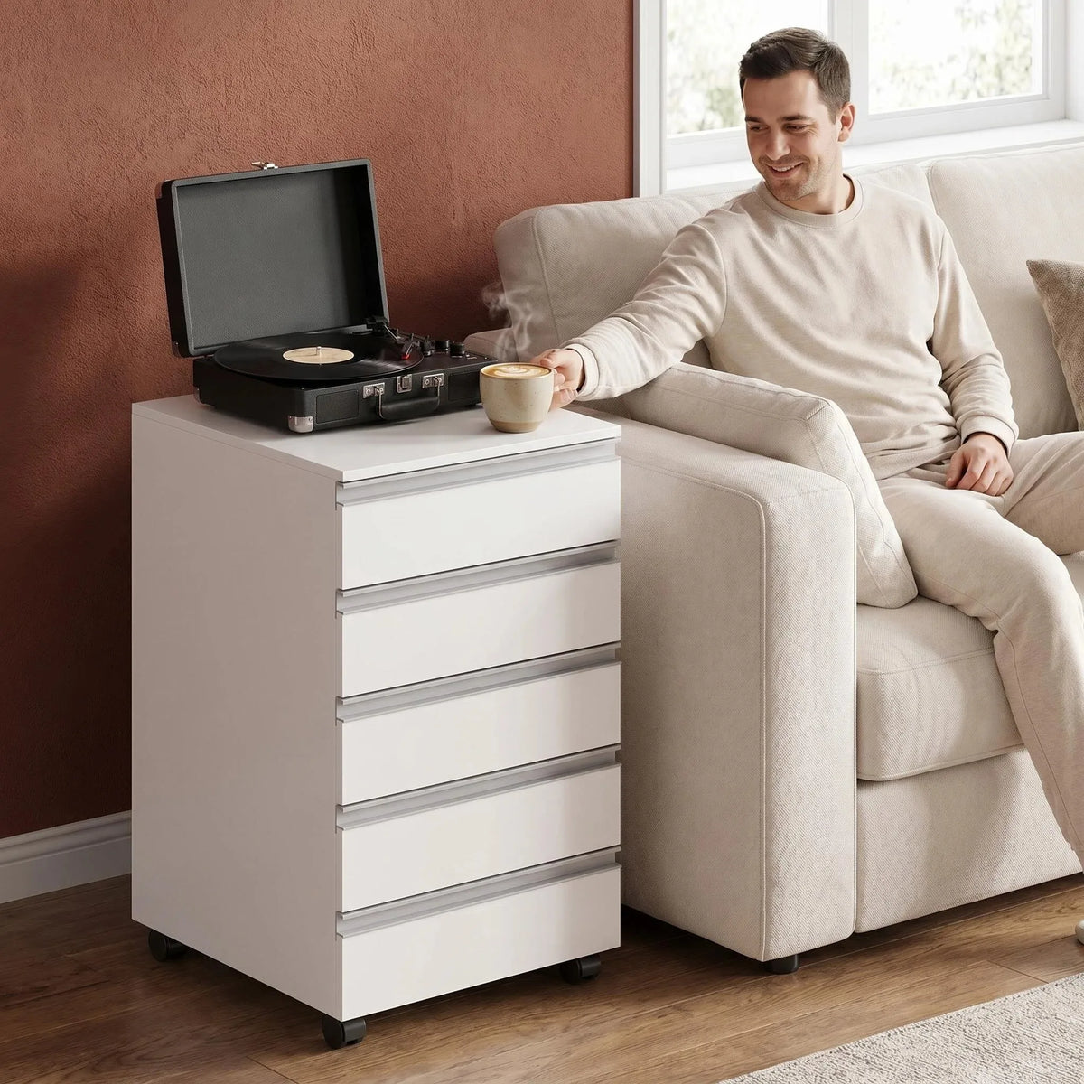 Caisson de Bureau 5 Tiroirs avec Serrure - Robin – vue 5