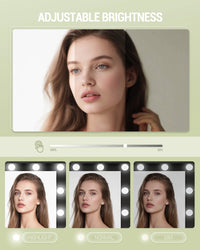 Coiffeuse Noire avec Miroir LED et 2 Tiroirs - Luna – vue 5