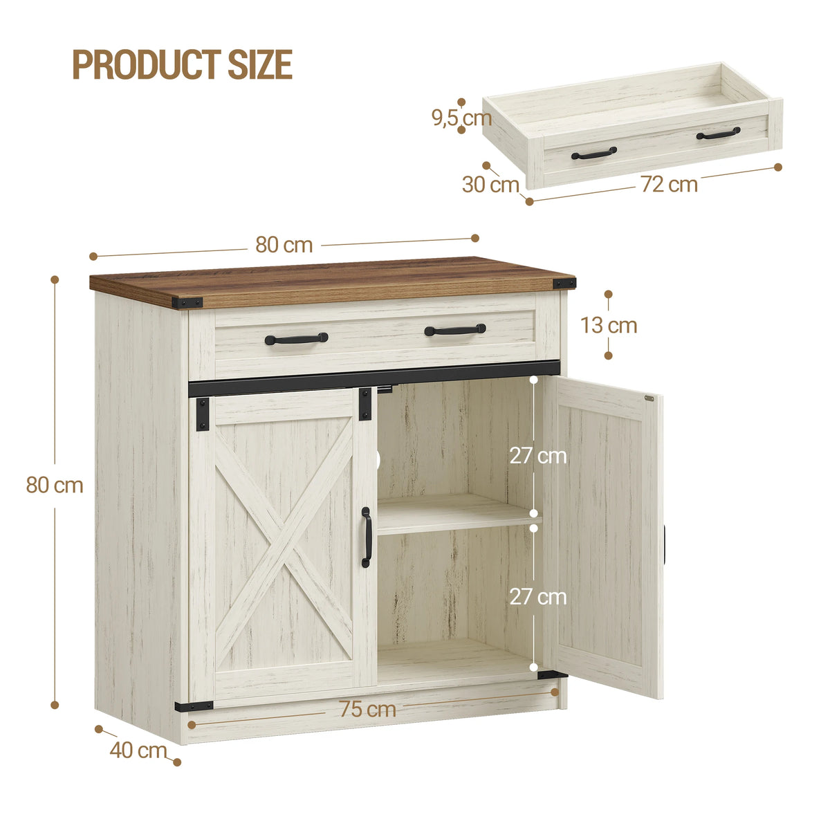 Buffet de Cuisine 2 Portes avec Tiroir - Oscar – vue 6