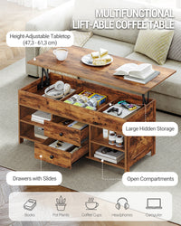 Table Basse Relevable avec 2 Tiroirs - Noah – vue 5