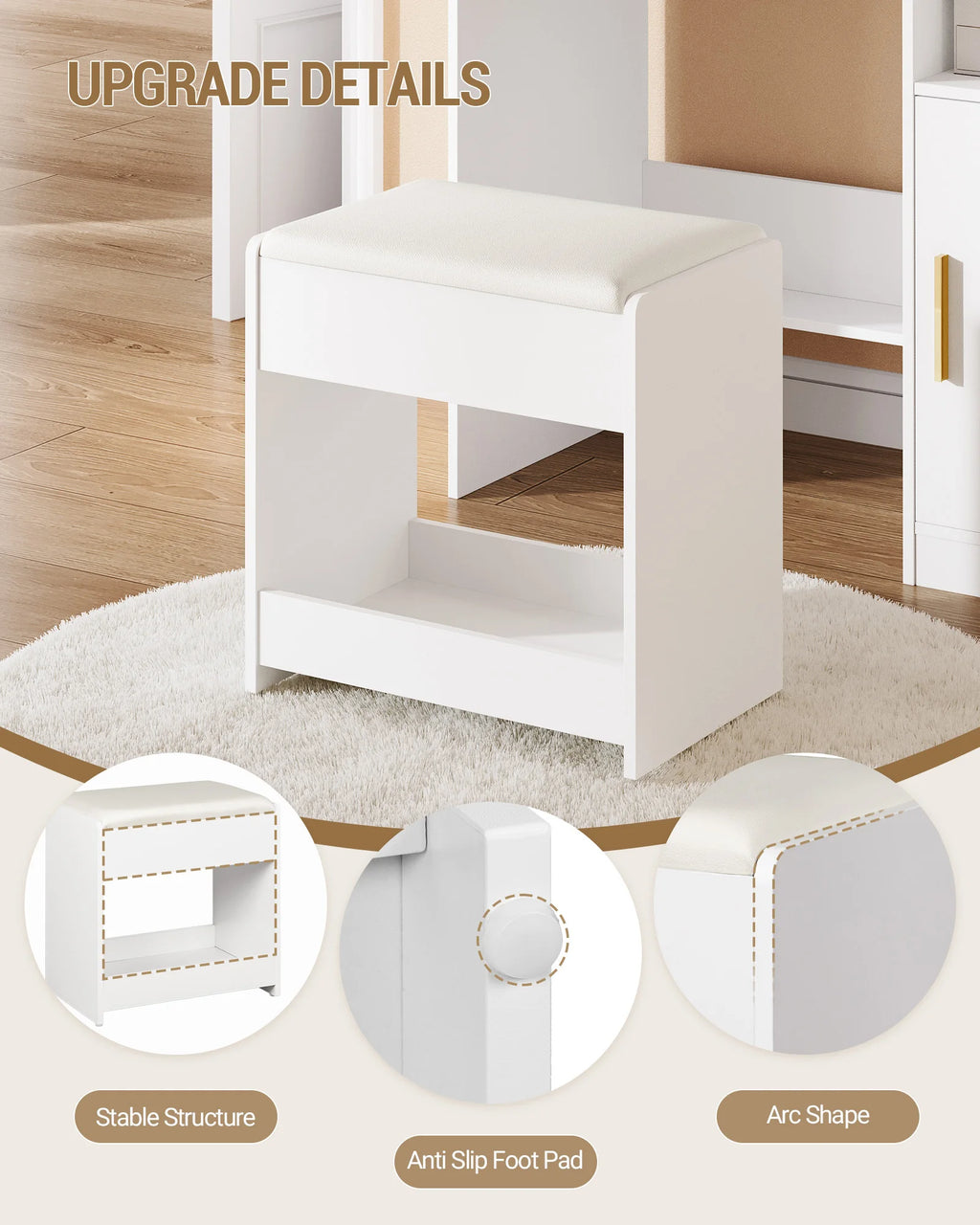 Tabouret de Coiffeuse Rembourré - Lou – vue 3