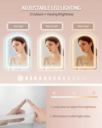 Coiffeuse avec Miroir Rond LED et Bijoux Cachés - Sofia – vue 5