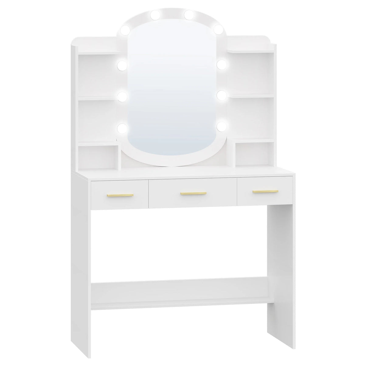 Coiffeuse Blanche avec Miroir Ovale - Margaux