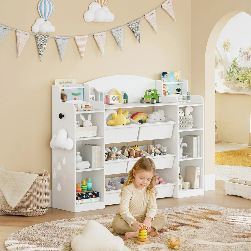 Bibliothèque Enfant avec 8 Bacs en Tissu - Tom
