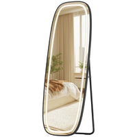 Miroir sur Pied Lumineux Noir 3 Couleurs - Iris