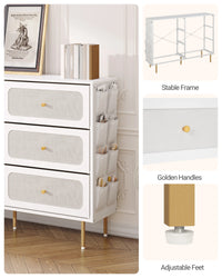 Commode Blanche 6 Tiroirs en Tissu - Olivia – vue 5