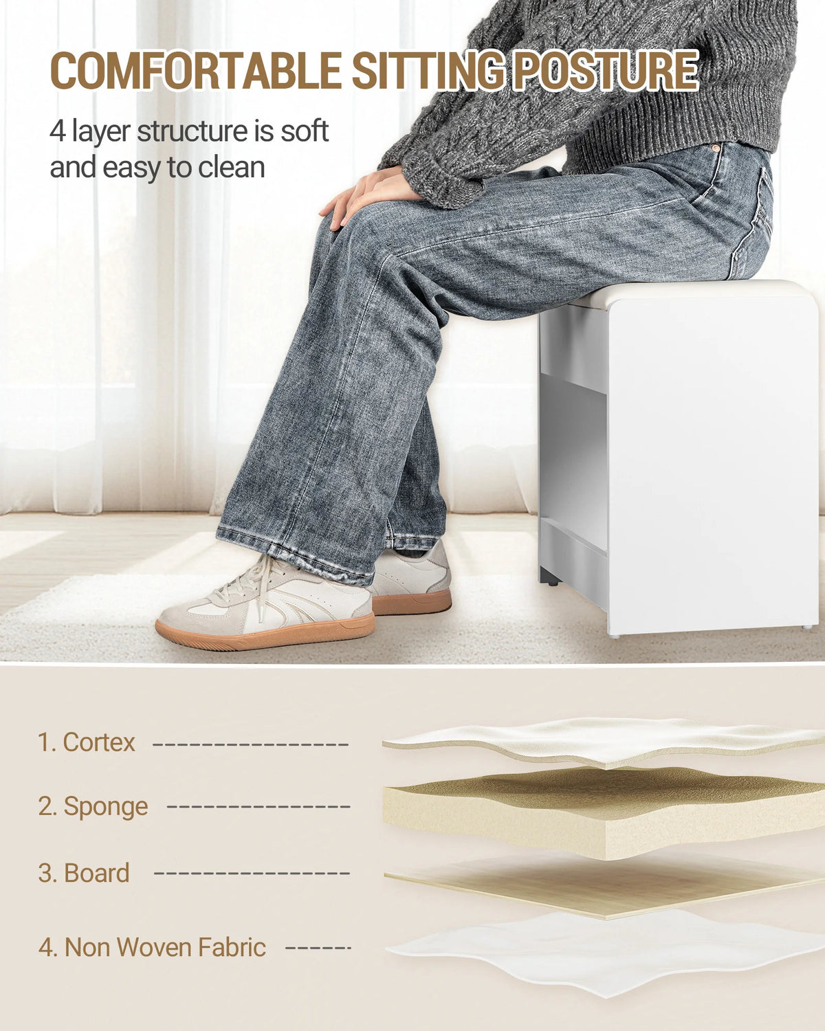 Tabouret de Coiffeuse Rembourré - Lou – vue 4