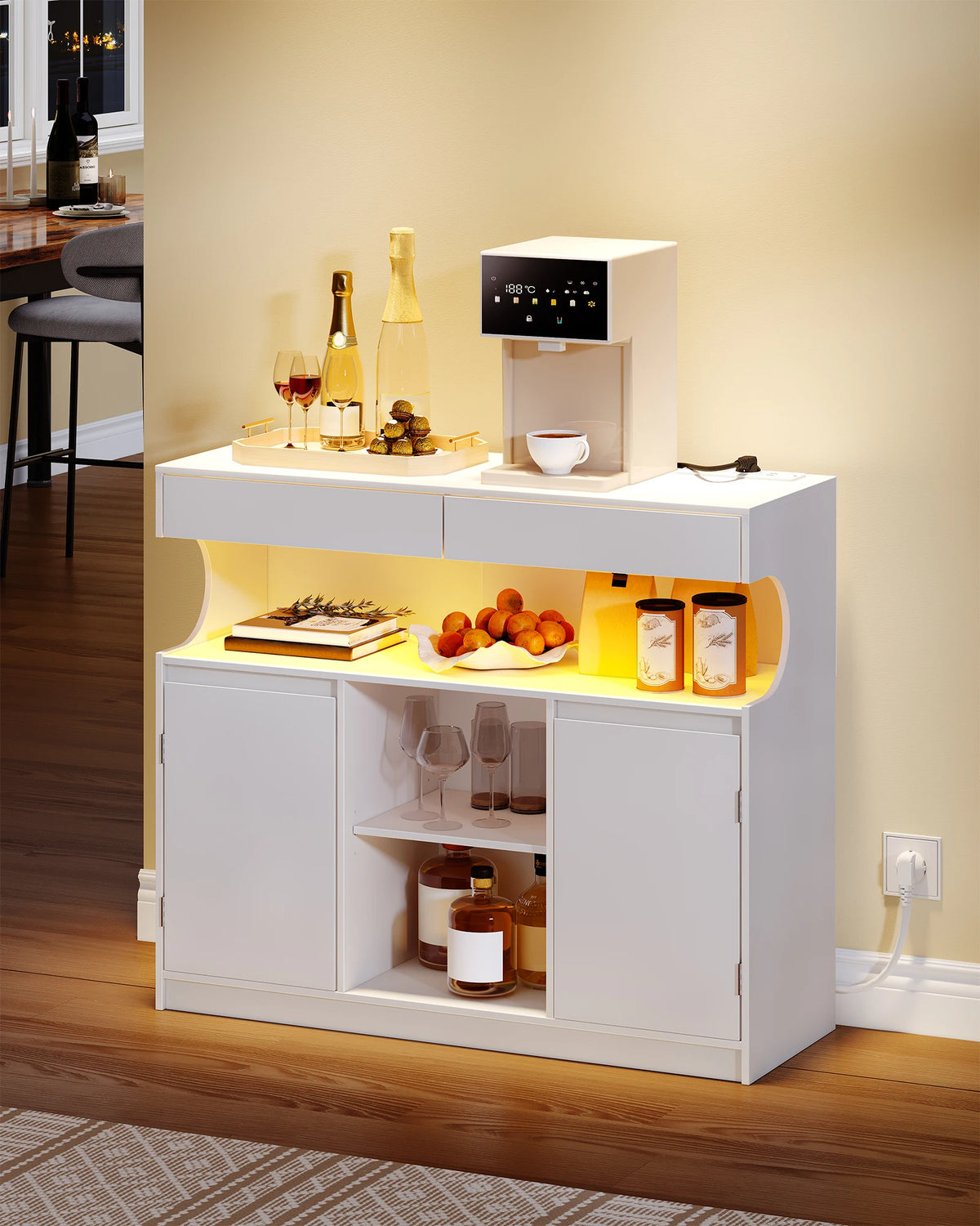 Buffet de Cuisine LED avec Multiprise - Aaron – vue 2