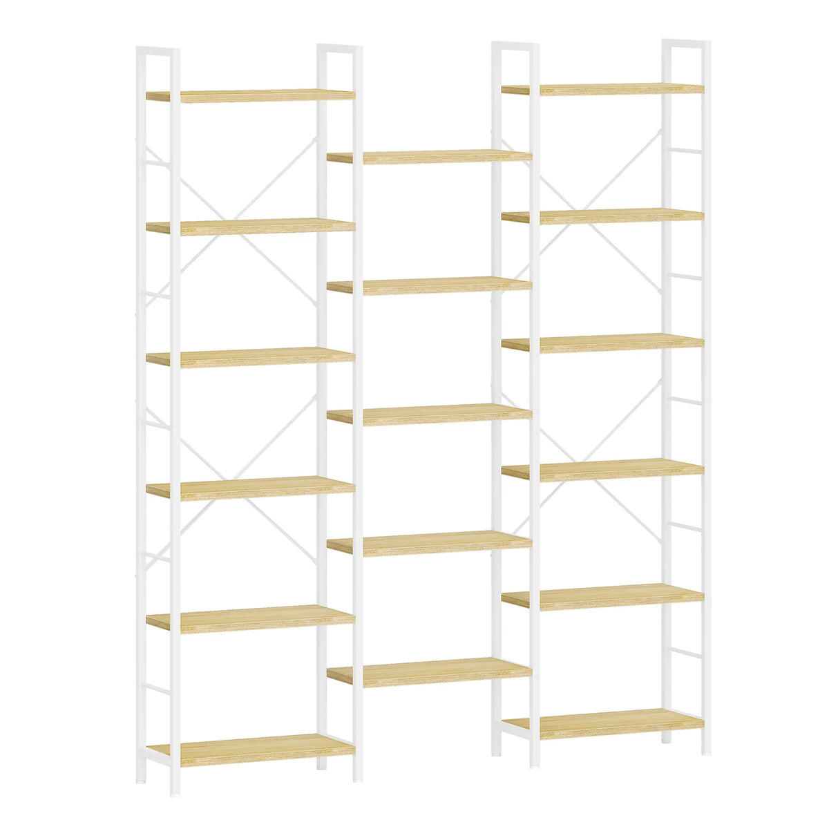 Grande Bibliothèque Blanche 186 cm 17 Étagères - Ethan
