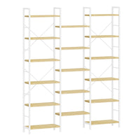 Grande Bibliothèque Blanche 186 cm 17 Étagères - Ethan