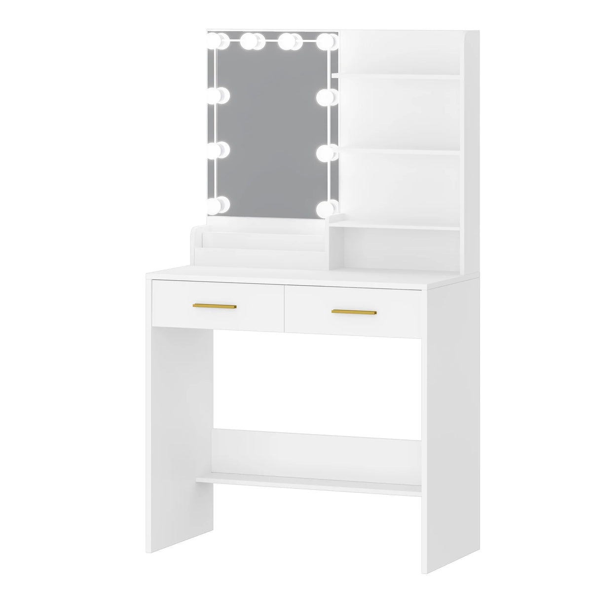 Coiffeuse Commode avec Miroir LED 3 Couleurs - Lina