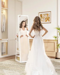 Armoire à Bijoux Rotative avec Miroir Pleine Longueur - Rose – vue 3