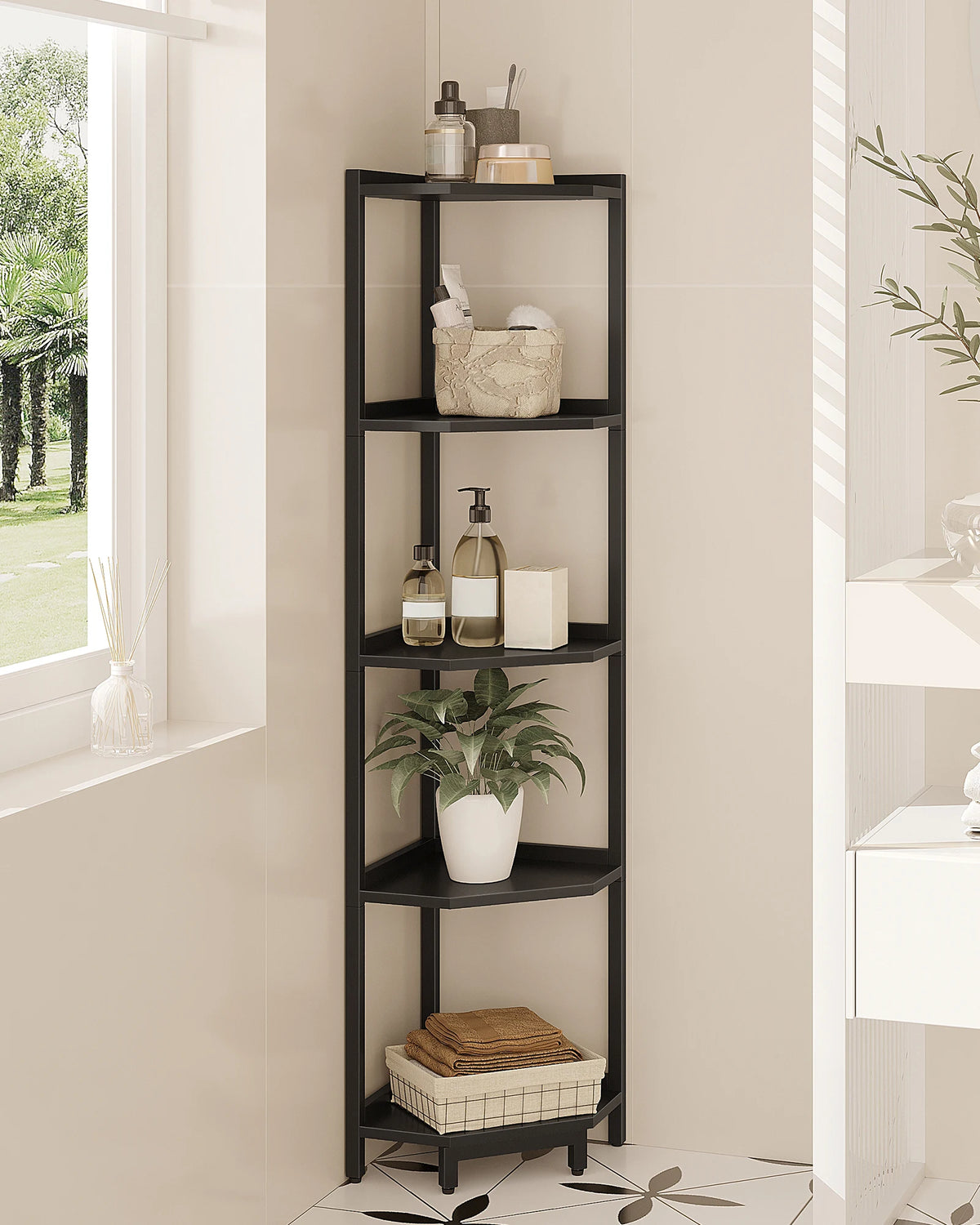 Étagère d'Angle Compacte Bois et Métal - Côme – vue 3