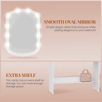 Coiffeuse Blanche avec Miroir Ovale - Margaux – vue 4