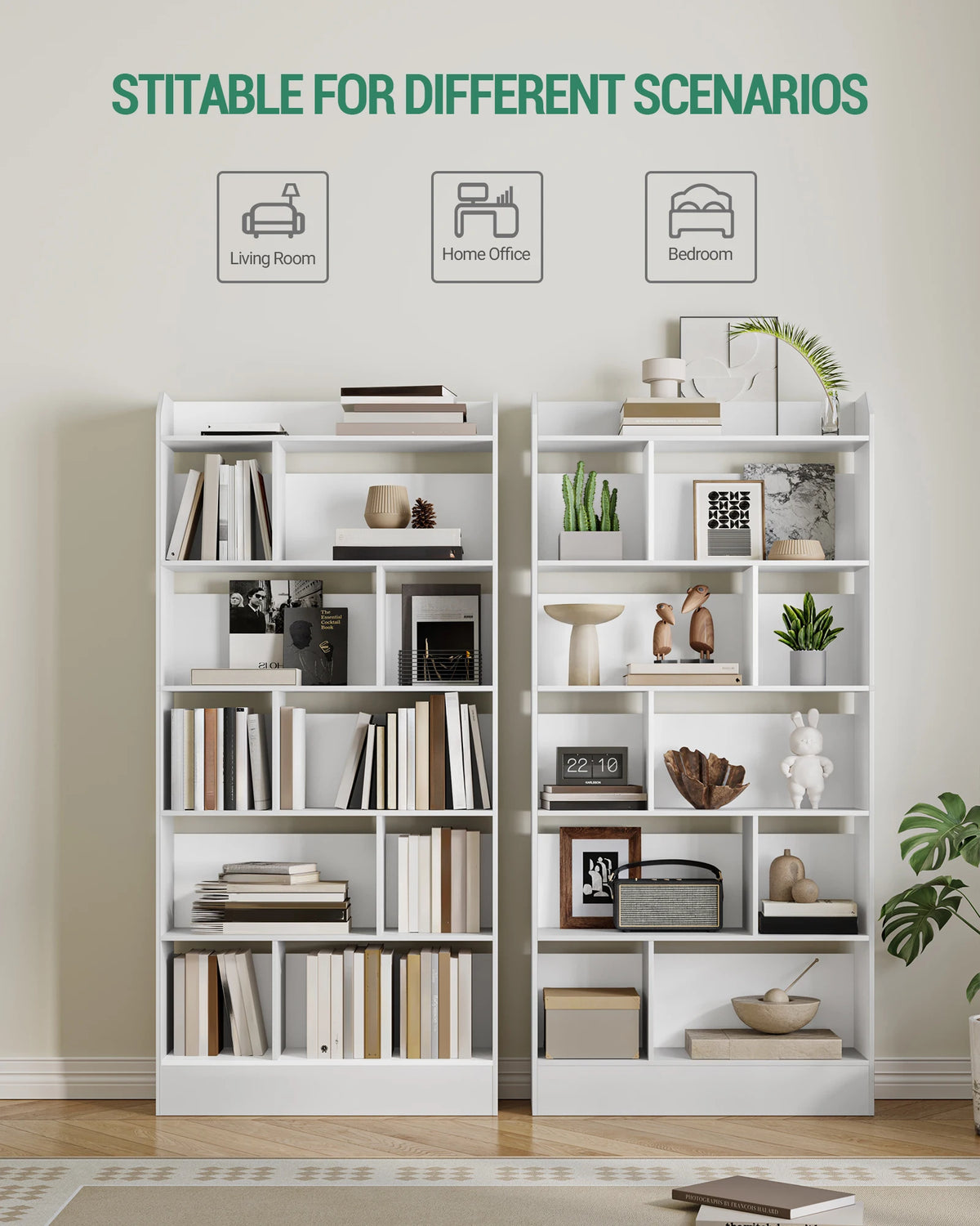 Bibliothèque Blanche à 6 Compartiments - Louis – vue 4
