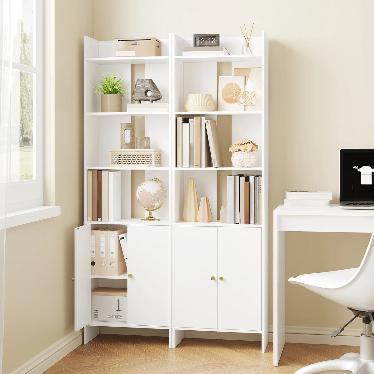 Bibliothèque Blanche avec 2 Portes - Adam – vue 2