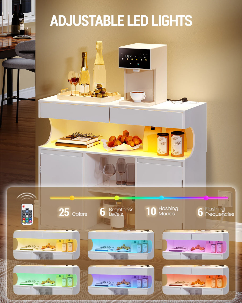 Buffet de Cuisine LED avec Multiprise - Aaron – vue 3