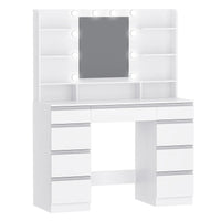 Coiffeuse avec Grand Miroir HD et 9 Tiroirs - Chloé