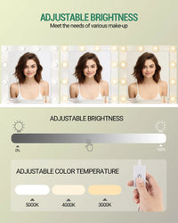 Coiffeuse avec Grand Miroir HD et 9 Tiroirs - Chloé – vue 4
