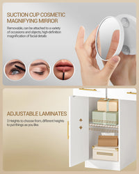 Coiffeuse avec Miroir HD LED et Crochets à Bijoux - Ambre – vue 4