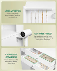Coiffeuse LED avec Prises USB et Support Sèche-Cheveux - Manon – vue 5