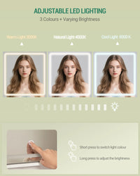 Coiffeuse avec Barre LED, Tiroirs et Armoire - Anna – vue 5